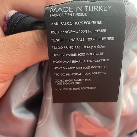 CLUB Monaco NWT Ruched Flutter Sleeve Top floral career shirt sz small - Picture 7 of 12